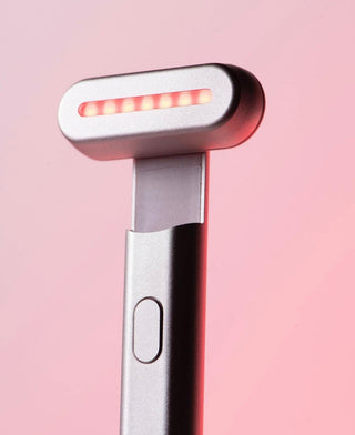 LED light therapy wand - Red Light Therapy, Galvanic Current, Facial Massage, Therapeutic Warmth - Pink